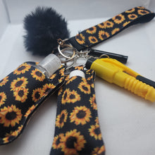 Load image into Gallery viewer, SUNFLOWER (BLACK) KEYCHAIN
