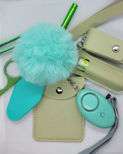 Load image into Gallery viewer, Green Apple &amp; Teal Keychain
