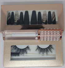 Load image into Gallery viewer, LASH/LIP GLOSS/PRESS-ON NAILS BUNDLE
